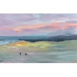 Liz BEARD (British 20th/21st Century) Porthgwidden at Sunrise, Acrylic on canvas, Signed and