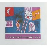 Alan DAVIE (British 1920-2014) Cavendish Lounge Bar,  Lithograph, Signed and numbered 79/100 in