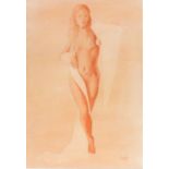 S E WALSH (20th Century) Standing Nude, Watercolour, Signed lower right, 20.5" x 14.25" (52cm x