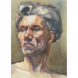 Circle of Duncan GRANT (20th Century) Head Study - subject looking to his right, Watercolour, Signed