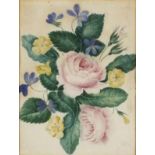 Catherine J SIDNEY (British 19th Century) Wild Roses, Violets and Primroses, Watercolour, dated 1841