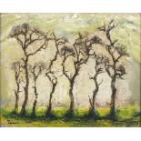 George LAMBOURN (British 1900-1977) Winter Trees, Oil on board, Signed lower left, 9" x 11.5" (