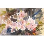 Don AUSTEN (British 20th Century) Pink Flowers, Watercolour, Signed lower left, artists details to