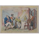 After Thomas ROWLANDSON How Do You Do -The Interview after Marriage, Coloured engraving, 10.25" x