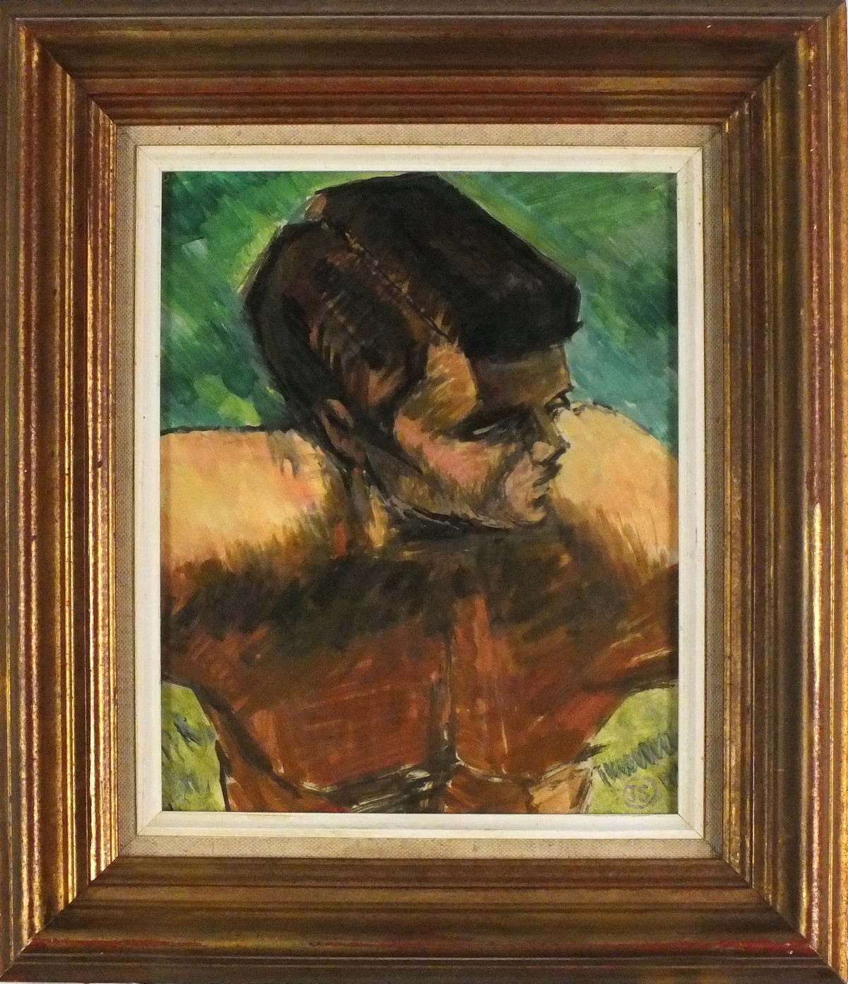 Dr Joseph (Joe) SMEDLEY (British 1922-2016) The Rower, Oil on board, Signed with initials lower - Image 2 of 2