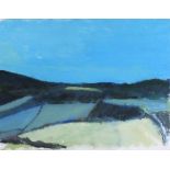 Bob BOURNE (British b. 1931) Cornish Rolling Landscape with Blue Sky, Oil on card, 15.75" x 19.