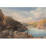 James George PHILP (British 1816-1885) Boscastle circa 1870, Watercolour, Signed lower left, 16.5" x