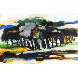 Anthony Elliott SKUSE (British 20th/21st Century) Coppice, Ink and gouache, Signed lower right,