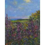 Michael STRANG (b. 1942) 'Summer Afternoon', towards Penberth (Cornish Hedge), Oil on canvas,