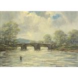 William E BARRINGTON-BROWNE (British 1908-1985) The Usk - Pant-y-Goitre, Oil on board, Signed