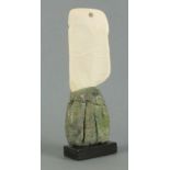 Peter HAYES (British b. 1946) Untitled - pierced blade and plinth, Porcelain and raku, raised on a