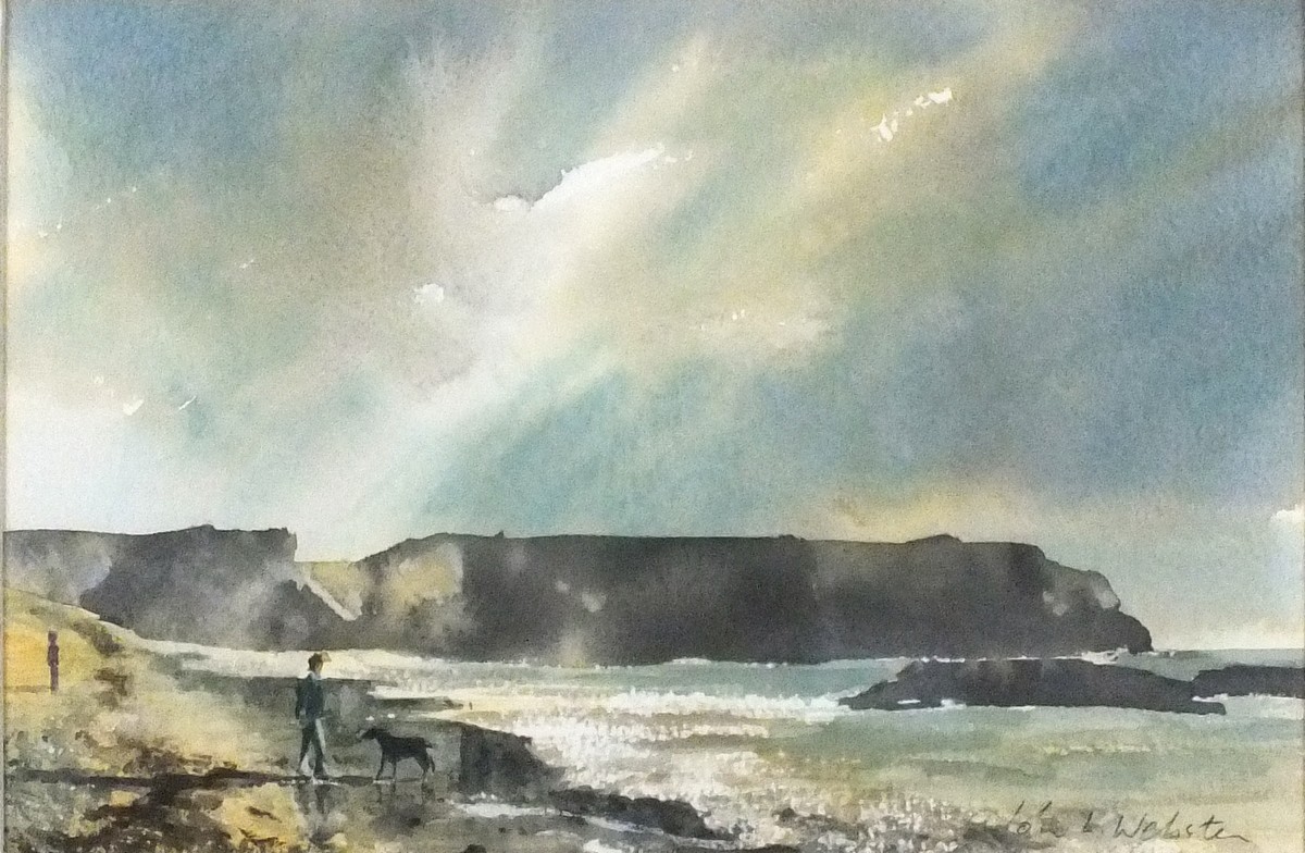 John L Webster (British 20th Century) Church Cove - Gunwalloe, Watercolour, Signed lower right,