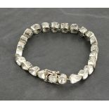 A large polki diamond line bracelet, with approx. 4.5ct of natural asymmetrical stones line-set in
