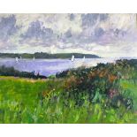 Andrew TOZER (British b. 1974) St Mawes Looking Towards Roseland & St Anthonys Head, Oil on board,