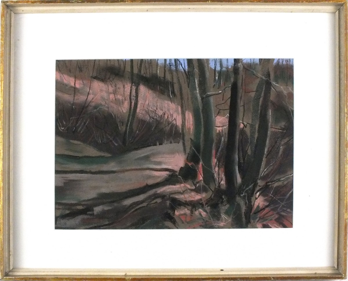 Helmut WEISSENBORN (German 1898-1982) Wooded landscape, Pastel, Signed lower left, 9.75" x 13.75" ( - Image 2 of 2