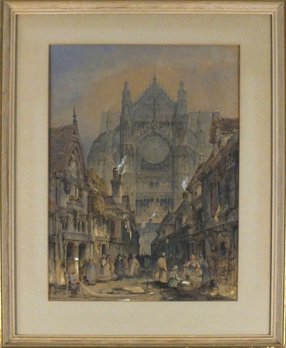 H JENKINS (British Fl. 1854-1872) Beavias - streets leading to the cathedral, Watercolour, Signed - Bild 2 aus 2