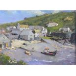 Vince PETERSON (British b. 1945) Cadgwith, Oil on board, Signed lower left, 11.5" x 15.5" (29cm x