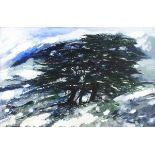 Anthony Elliot SKUSE (British 20th/21st Century) Scottish Pines in a Snowy Landscape, Gouache,