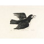 Peter FOX (British b. 1952) Rook, Limited edition woodcut print, inscribed, numbered 7/75, signed