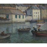 WITHDRAWN John Anthony PARK (British 1880-1962) Polperro - fishermen tending to their vessels, Oil