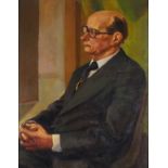 Julian ROEBUCK (British 1915-1991) Portrait of John Wise of Combe Raleigh, Devon, Oil on board,