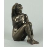 Tom GREENSHIELDS (British 1915-1994) Rosie Holding her Hair, Bronze resin, Signed to base, 6.23" (