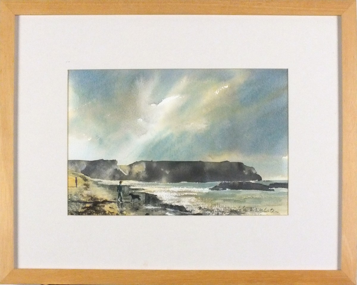 John L Webster (British 20th Century) Church Cove - Gunwalloe, Watercolour, Signed lower right, - Image 2 of 2