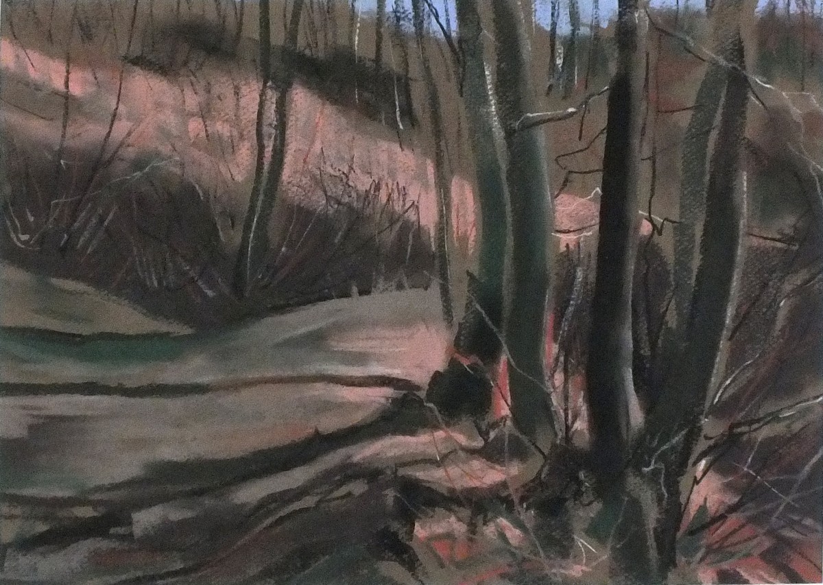 Helmut WEISSENBORN (German 1898-1982) Wooded landscape, Pastel, Signed lower left, 9.75" x 13.75" (