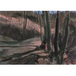 Helmut WEISSENBORN (German 1898-1982) Wooded landscape, Pastel, Signed lower left, 9.75" x 13.75" (