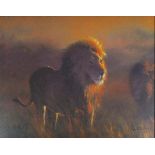 Rolf HARRIS (Australian b. 1930) The Lion King, Uneasy Truce, Lithograph in colours, Signed and