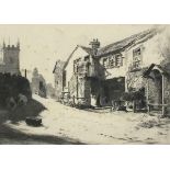 Bernard Eyre WALKER (British 1886-1972) Church Cottages - Hawkshead, Etching, Signed and titled in
