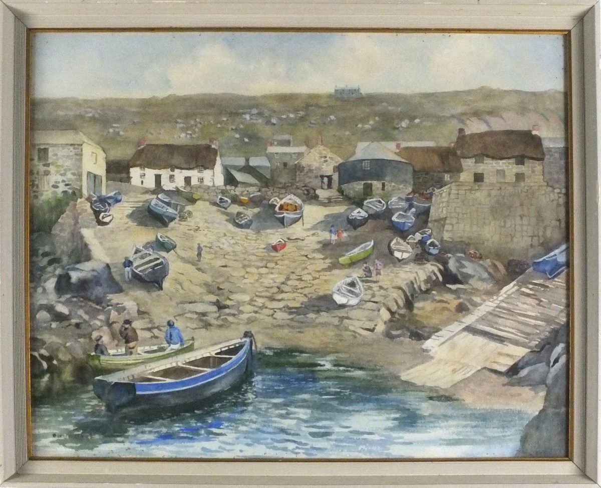 Dorcie SYKES (British 1908-1998) Sennen Harbour, Watercolour, Signed lower left, 14.5" x 18" (37cm x - Image 2 of 2