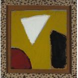 Bryan ILLSLEY (British b. 1937) Untitled Abstract with White Triangle on a Mustard Ground, Oil on