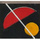 Michael BROIDO (British 1927-2013) Abstract with Red Crescent and Yellow Spot, Oil on card, 5.25"
