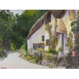 E J E BRYANT (British 20th Century) Cottage Ringmore Devon (Near Soar Cove), Watercolour, Signed and