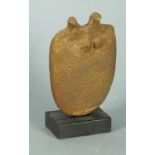 Peter HAYES (British b. 1946) Couple, Ceramic on a rectangular Jesmonite base, Signed to base, 6.25"