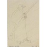 Sven BERLIN (British 1911-1999) Cornish Peasant, Pencil drawing, Signed with initial and dated
