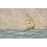S. MCKINLEY (British Late 19th/Early 20th Century) A square rigged clipper ship under full sail