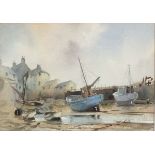 Claude KITTO (British 1913-2004) St Ives - boats at low tide, Watercolour, Signed lower right, 9.