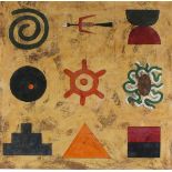 Peter FOX (British b. 1952) Nine Signs, Oil on paper, signed and dated 2007 verso, 20" x 20" (50cm x