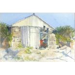 Sue LEWINGTON (British b. 1956) Keith's Boatshed, Watercolour, Signed lower right, titled lower