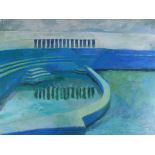 Nick NEWTON (British 20th/21st Century) Jubilee Pool - Penzance, Oil on board, Signed and dated 1996