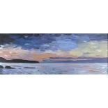 Louise ASHLEY (British 20th/st Century) Sunset Seascape, Acrylic on canvas, Signed lower right, 11.