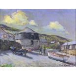 Vince PETERSON (British b. 1945) The Roundhouse Sennen Slipway, Oil on board, Signed lower right,