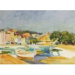 Marjorie MOSTYN (British 1893-1979) Spanish Fishing Village, Watercolour, 9.75" x 13.25" 25cm x