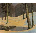 Peter WOOD (British 20th/21st Century) Cuxton Woods nr. Rochester, Oil on board, Signed lower right,