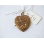 9ct. heat shaped hinged locket 5.1g. all in