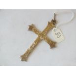 Large silver engraved cross, 23g.