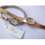 Ladies gilt Elgin wrist watch & another