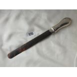 Paper knife with tortoise shell blade, 11” long B’ham 1905